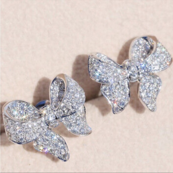 New pretty 925 silver diamond earrings - Picture 4 of 5